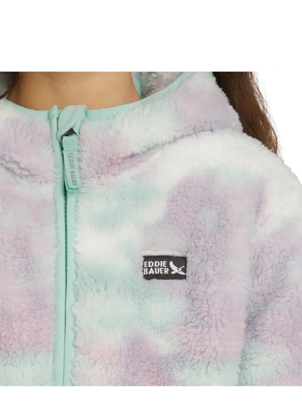 Eddie Bauer Kids Quest Fleece Plush Zip Up Hoodie Jacket Size S (7/8) Multicolor
